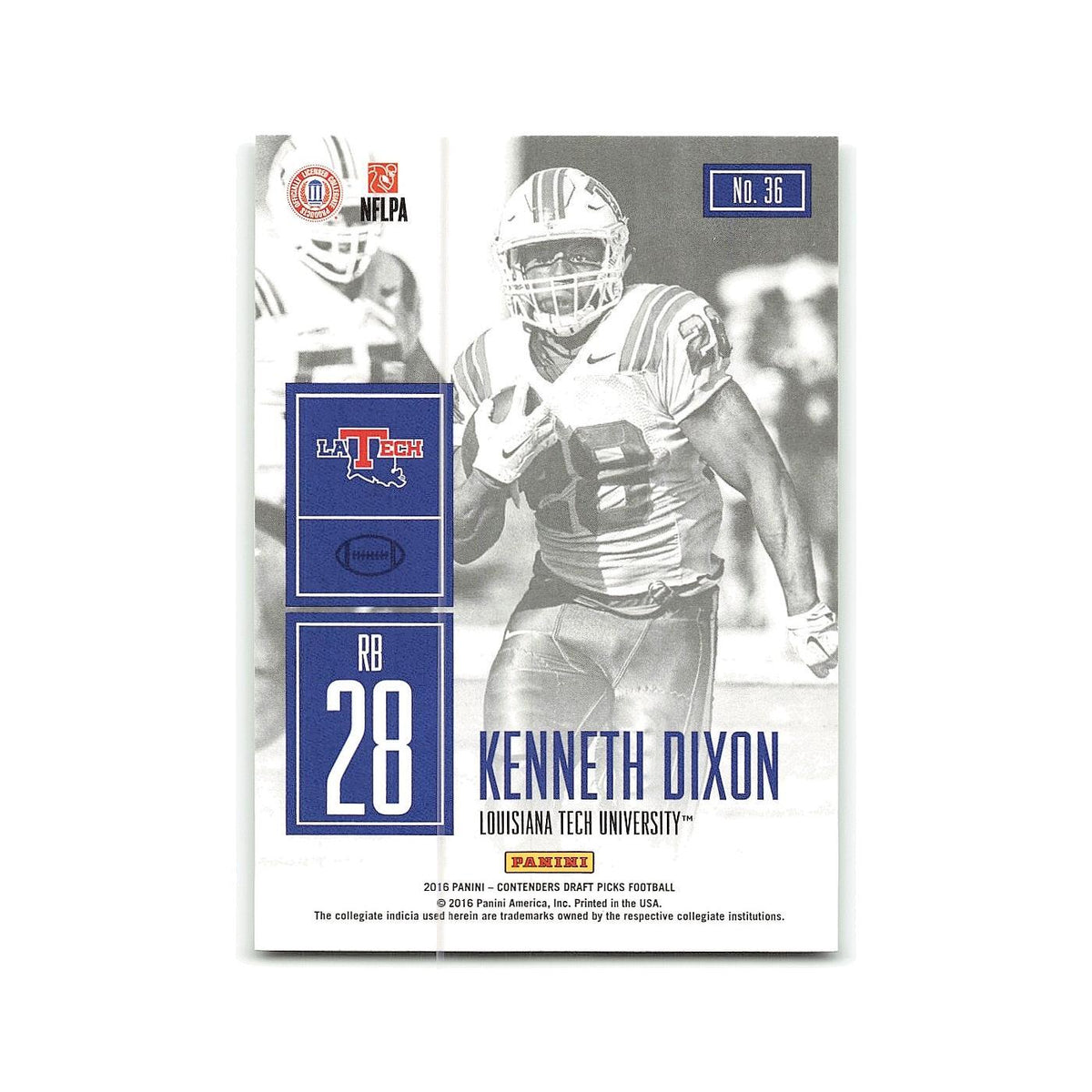 Kenneth Dixon 2016 Panini Contenders Draft Picks #36 Louisiana Tech Bulldogs NM