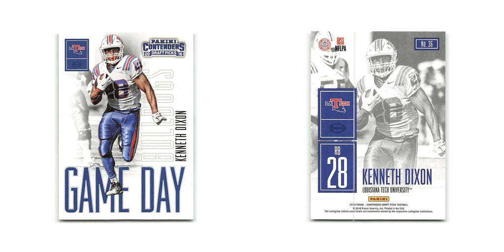 Kenneth Dixon 2016 Panini Contenders Draft Picks #36 Louisiana Tech Bulldogs NM