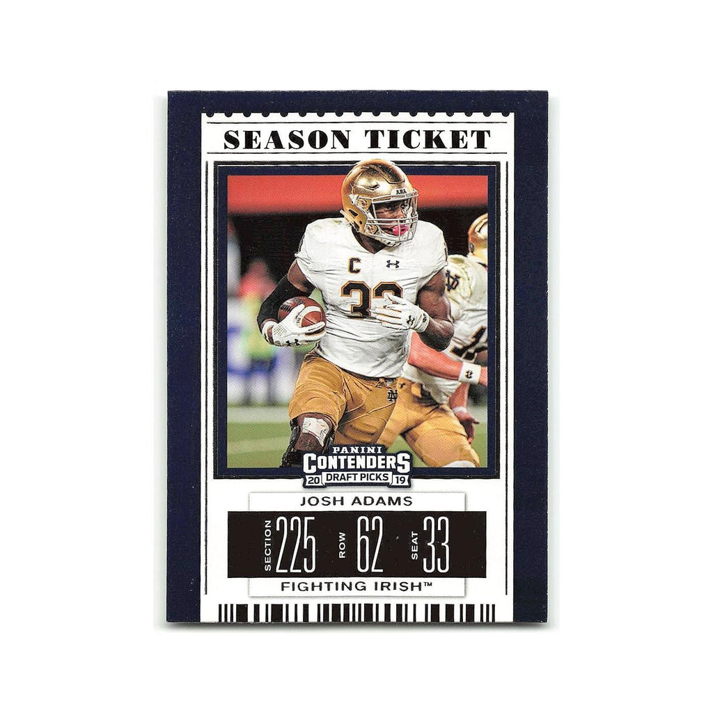 Josh Adams 2019 Panini Contenders Draft Picks #52 Notre Dame Fighting Irish NM
