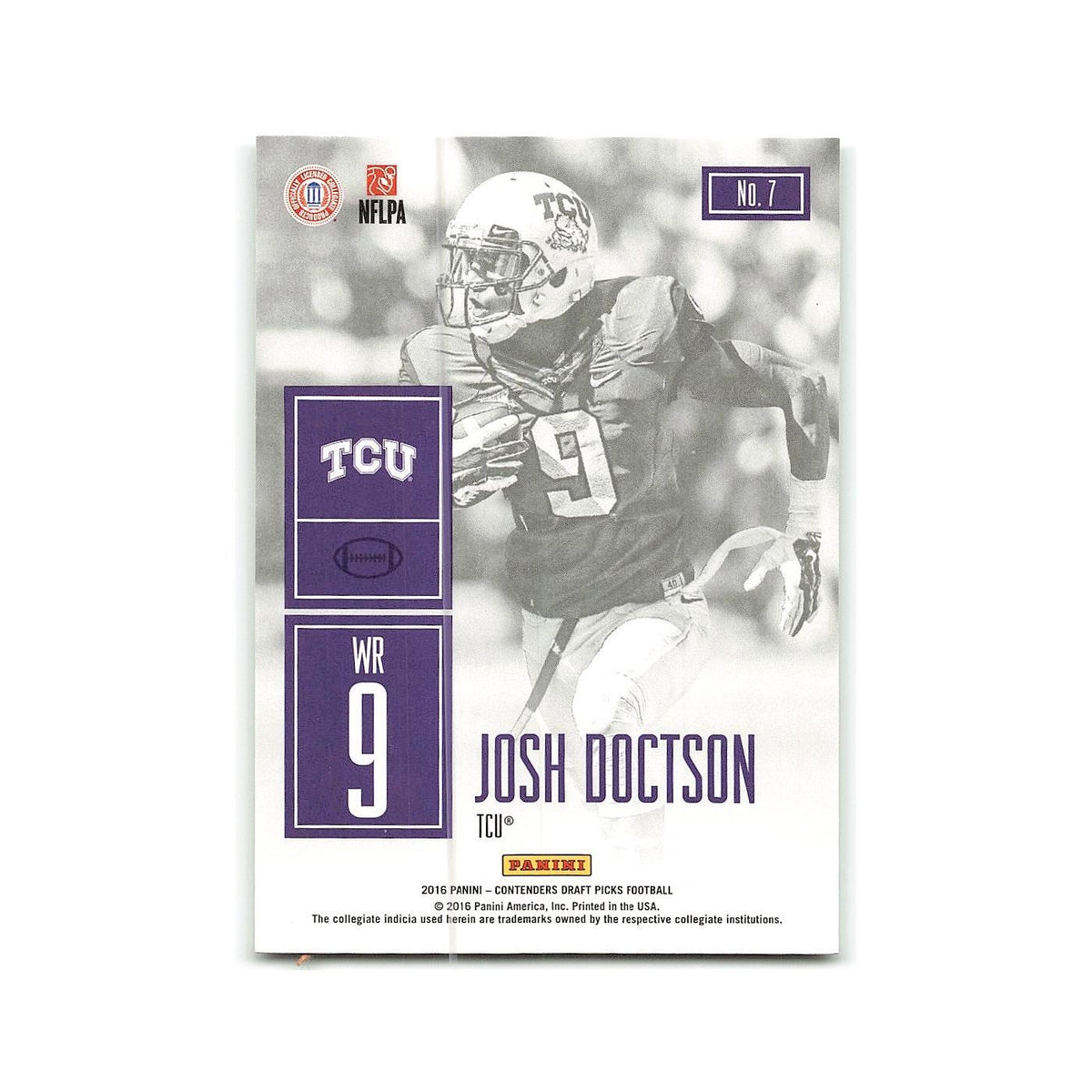 Josh Doctson 2016 Panini Contenders Draft Picks #7 TCU Horned Frogs NM