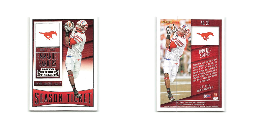 Emmanuel Sanders 2016 Panini Contenders Draft Picks #39 SMU Mustangs NM