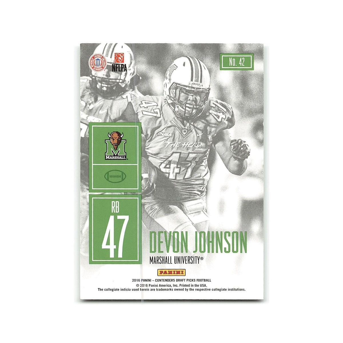 Devon Johnson 2016 Panini Contenders Draft Picks #42 Marshall Thundering Herd NM