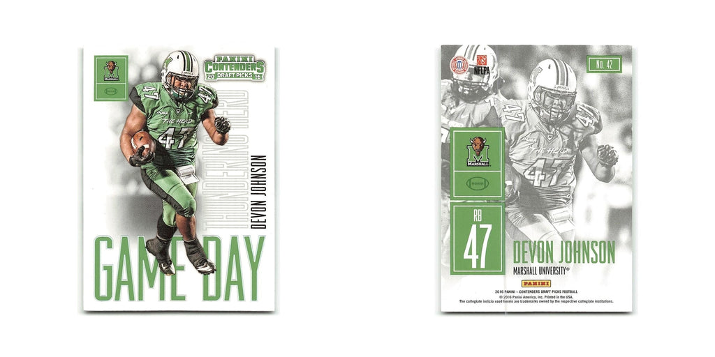 Devon Johnson 2016 Panini Contenders Draft Picks #42 Marshall Thundering Herd NM