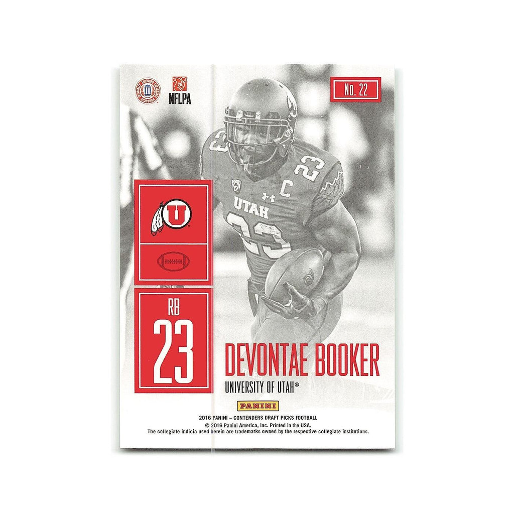 Devontae Booker 2016 Panini Contenders Draft Picks #22 Utah Utes NM
