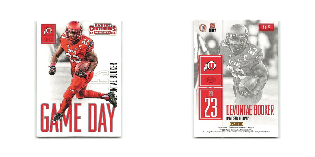 Devontae Booker 2016 Panini Contenders Draft Picks #22 Utah Utes NM