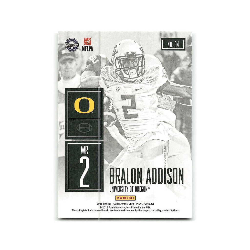Bralon Addison 2016 Panini Contenders Draft Picks #34 Oregon Ducks NM