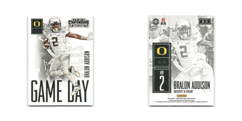 Bralon Addison 2016 Panini Contenders Draft Picks #34 Oregon Ducks NM