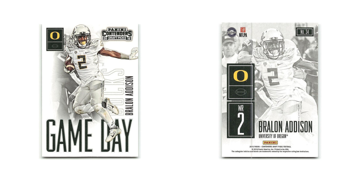 Bralon Addison 2016 Panini Contenders Draft Picks #34 Oregon Ducks NM