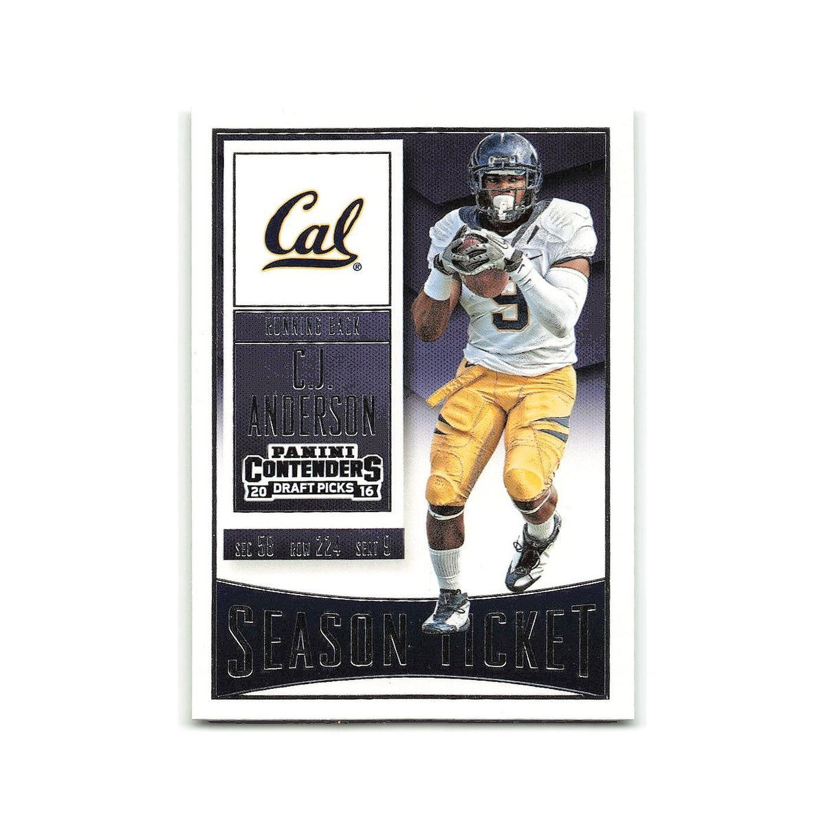 C.J. Anderson 2016 Panini Contenders Draft Picks #15 California Golden Bears NM