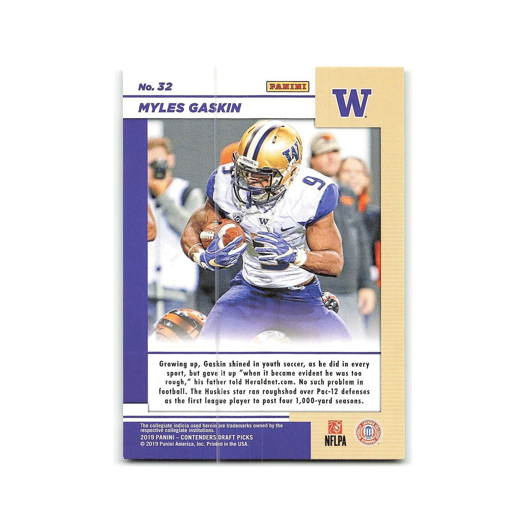 Myles Gaskin 2019 Panini Contenders Draft Picks #32 Washington Huskies NM