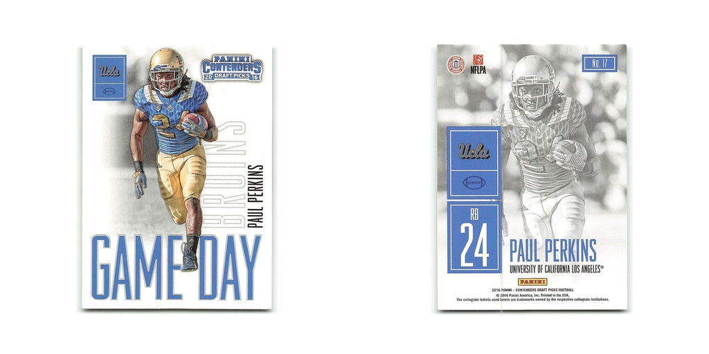 Paul Perkins 2016 Panini Contenders Draft Picks #17 UCLA Bruins Football Card NM