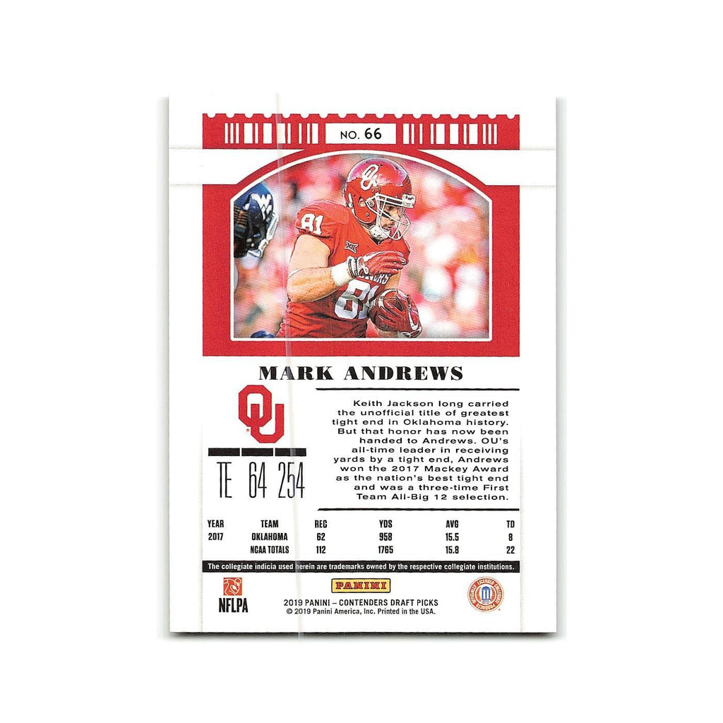 Mark Andrews 2019 Panini Contenders Draft Picks #66 Oklahoma Sooners NM