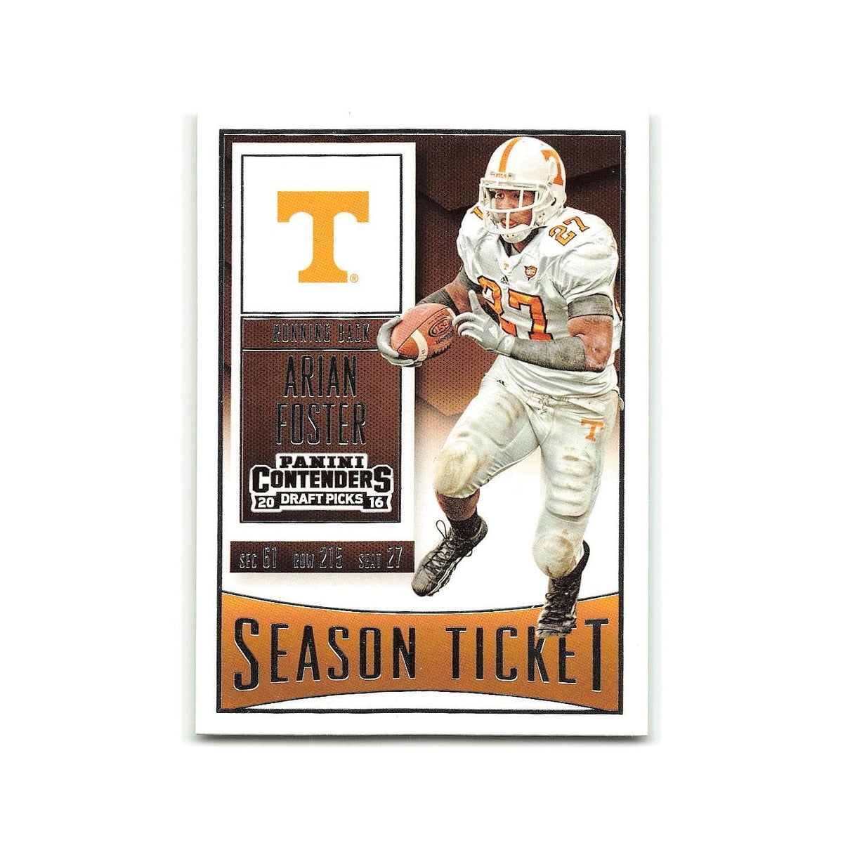 Arian Foster 2016 Panini Contenders Draft Picks #11 Tennessee Volunteers NM