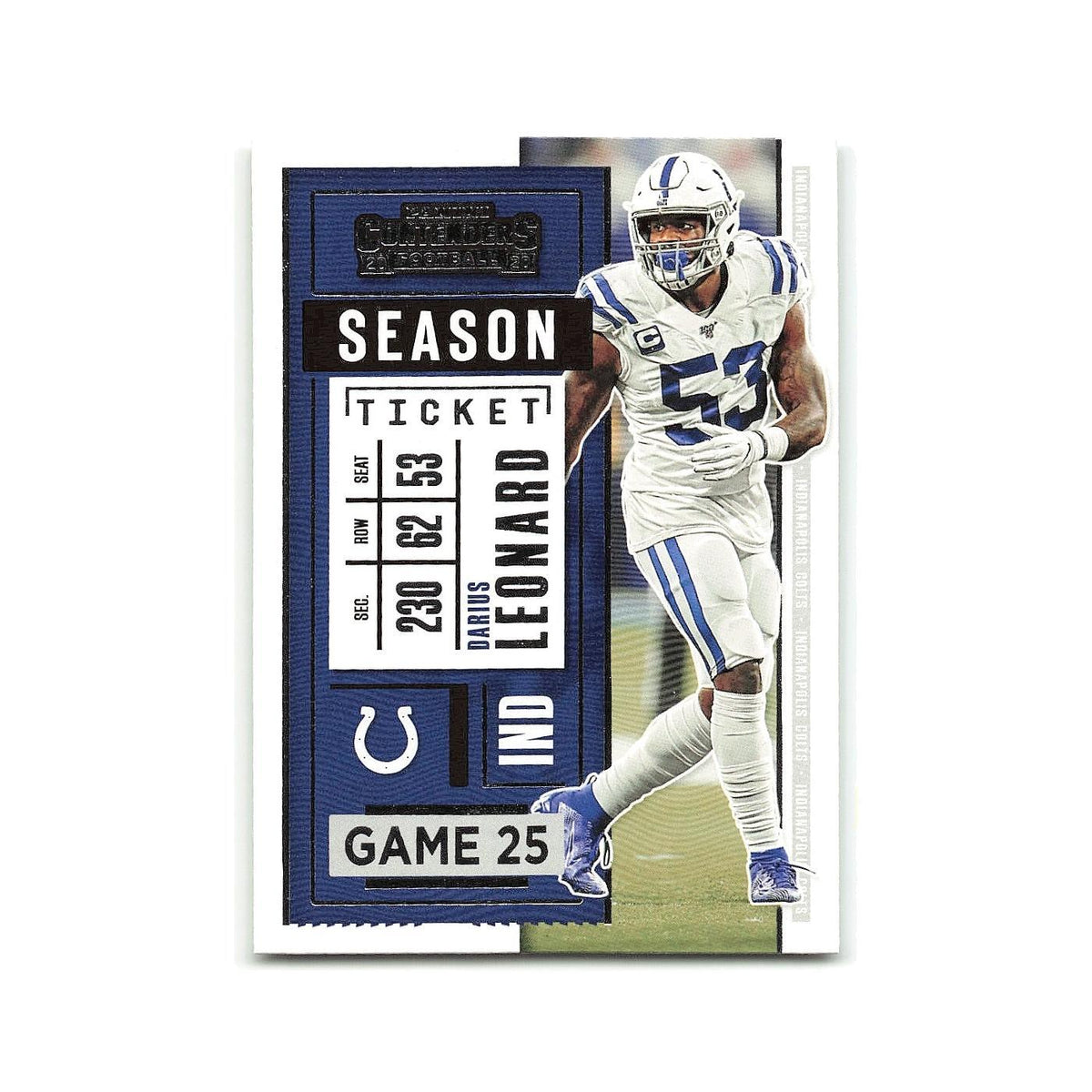 Darius Leonard 2020 Panini Contenders #59 Indianapolis Colts Football Card NM