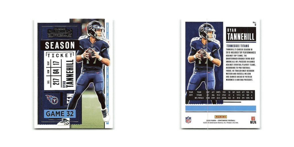 Ryan Tannehill 2020 Panini Contenders #9 Tennessee Titans Football Card NM