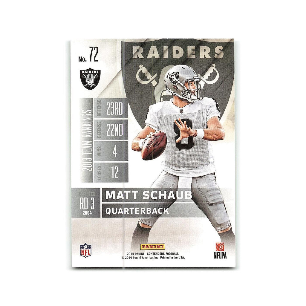 Matt Schaub 2014 Panini Contenders #72 Oakland Raiders Football Card NM