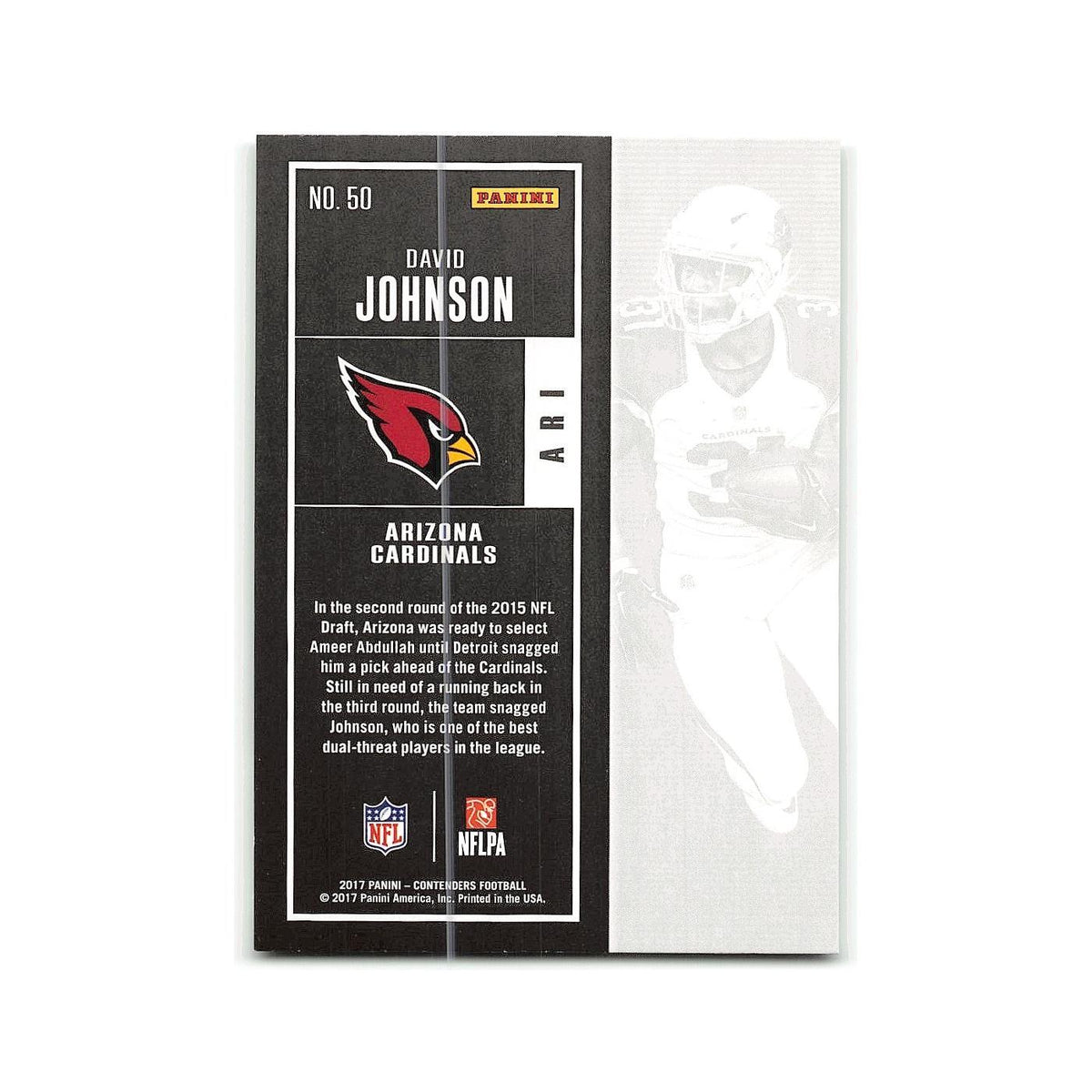 David Johnson 2017 Panini Contenders #50 Arizona Cardinals Football Card NM