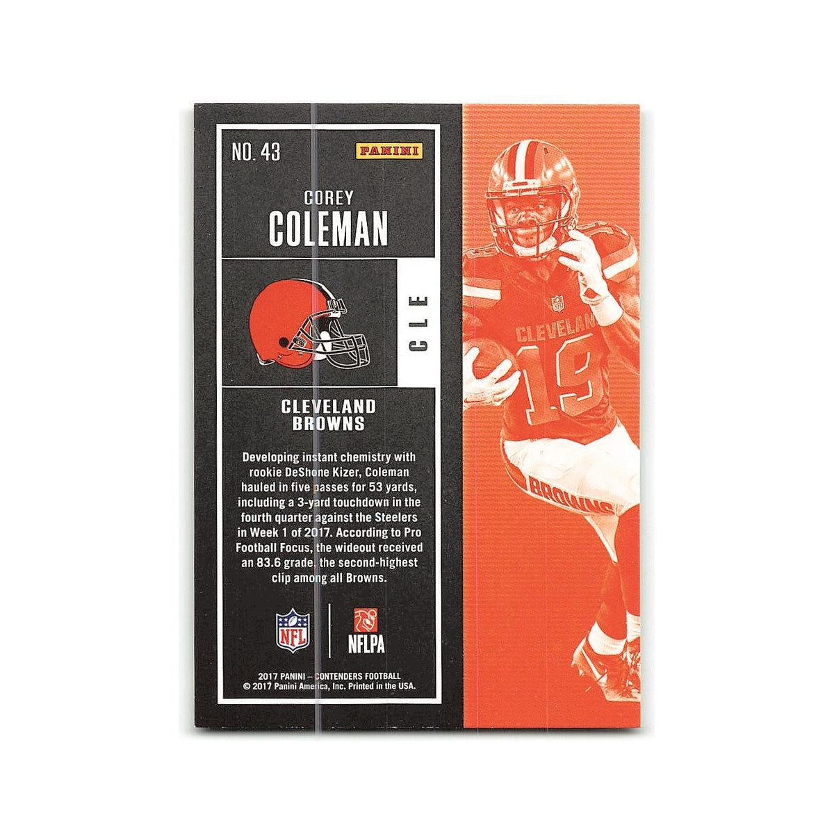 Corey Coleman 2017 Panini Contenders #43 Cleveland Browns Football Card NM