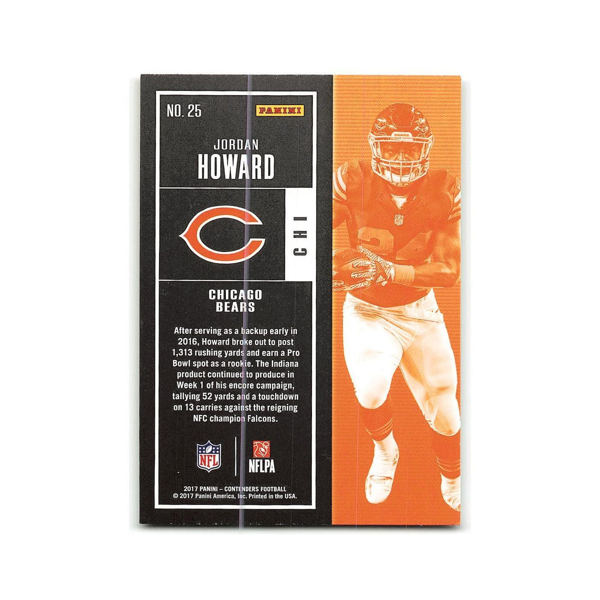 Jordan Howard 2017 Panini Contenders #25 Chicago Bears Football Card NM