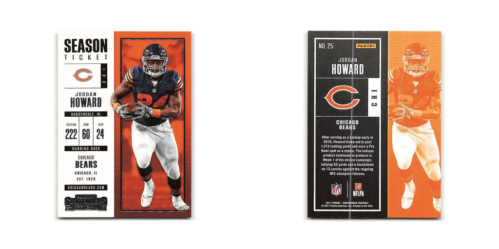 Jordan Howard 2017 Panini Contenders #25 Chicago Bears Football Card NM