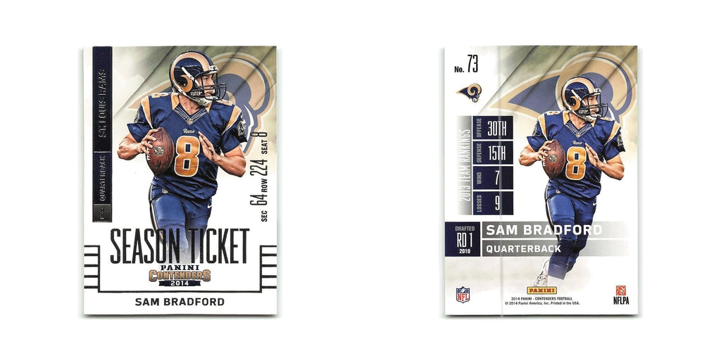 Sam Bradford 2014 Panini Contenders #73 St. Louis Rams Football Card NM