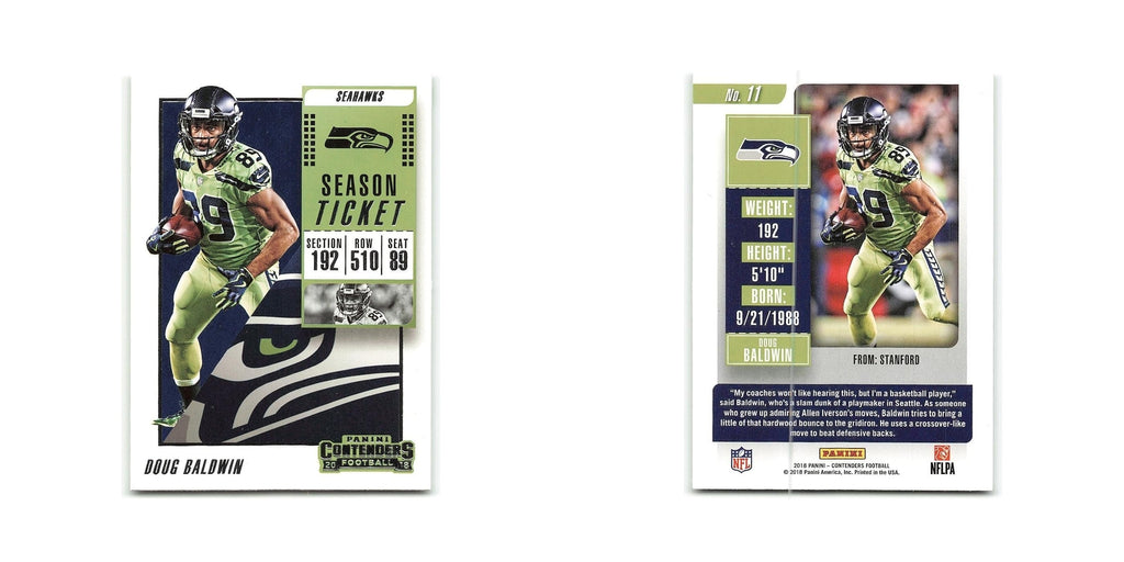 Doug Baldwin 2018 Panini Contenders #11 Seattle Seahawks Football Card NM