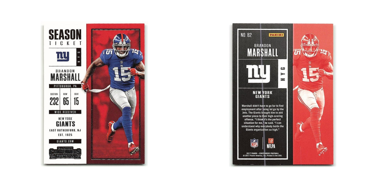 Brandon Marshall 2017 Panini Contenders #82 New York Giants Football Card NM