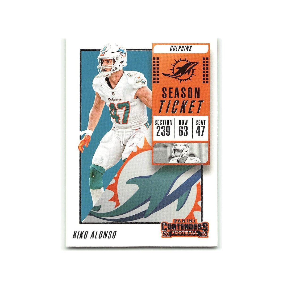 Kiko Alonso 2018 Panini Contenders #44 Miami Dolphins Football Card NM