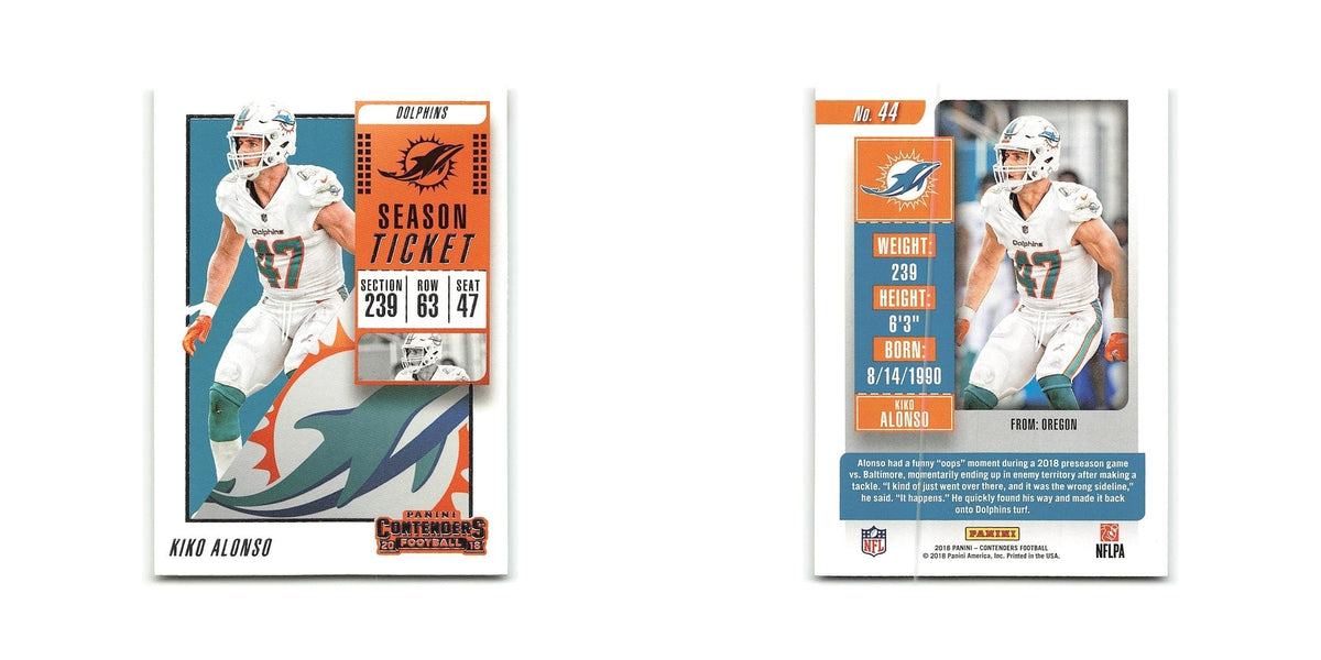 Kiko Alonso 2018 Panini Contenders #44 Miami Dolphins Football Card NM