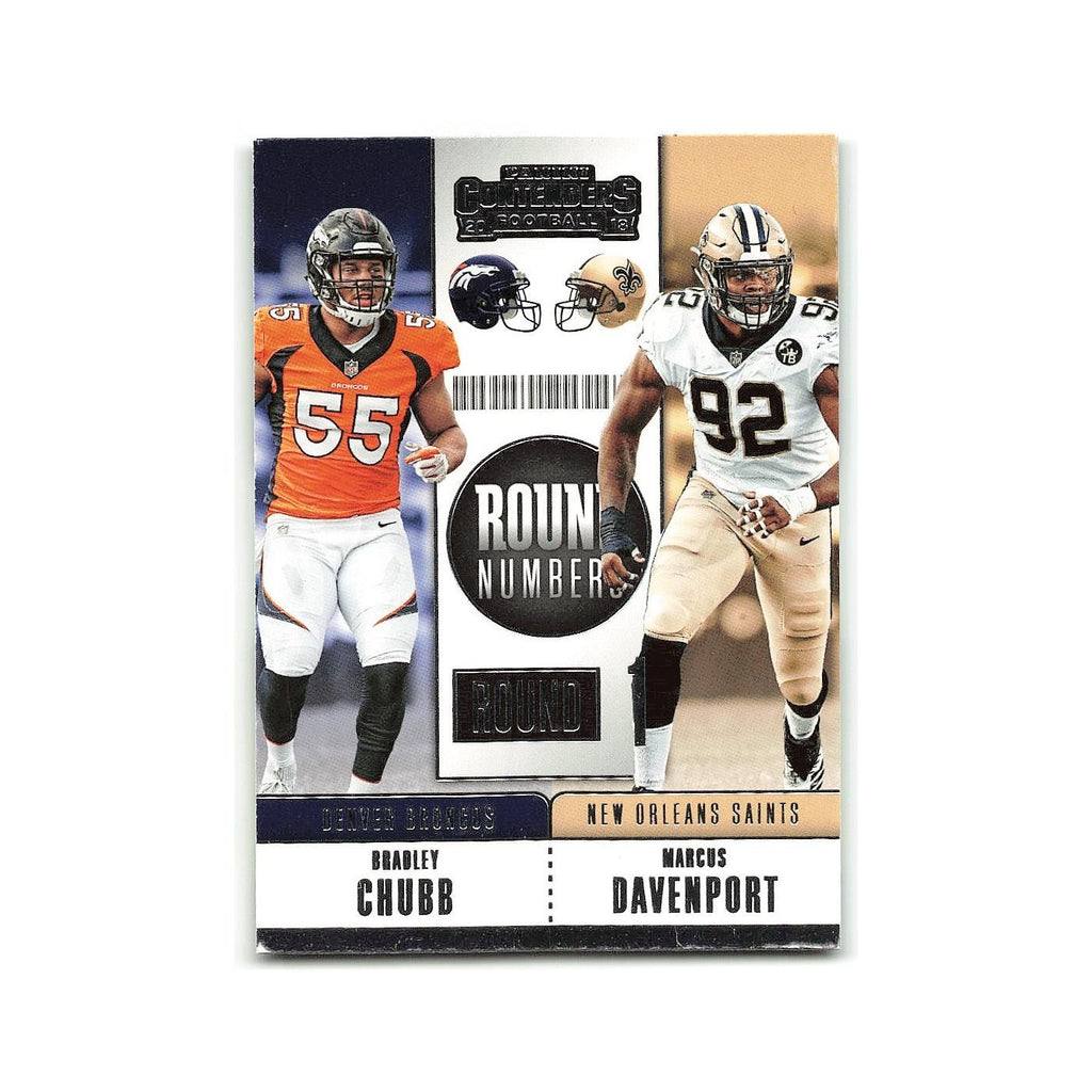 Bradley Chubb Marcus Davenport 2018 Panini Contenders Round Numbers #RNA-CD NM