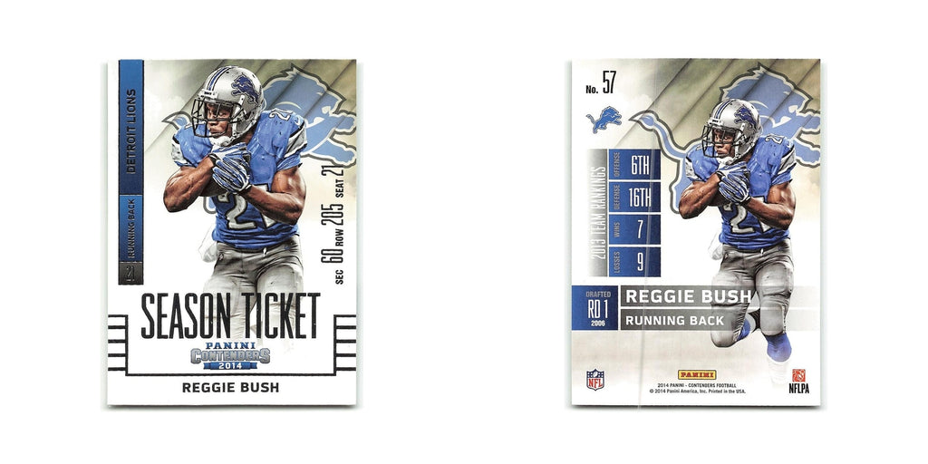 Reggie Bush 2014 Panini Contenders #57 Detroit Lions Football Card NM