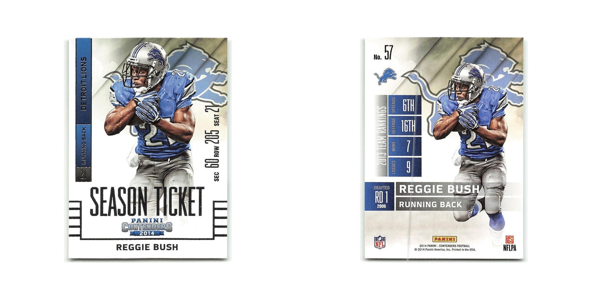 Reggie Bush 2014 Panini Contenders #57 Detroit Lions Football Card NM
