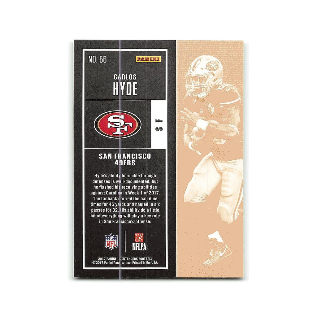 Carlos Hyde 2017 Panini Contenders #56 San Francisco 49ers Football Card NM