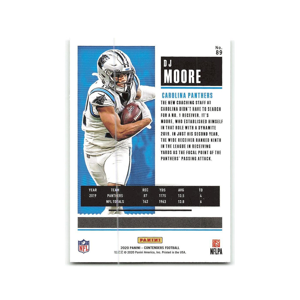 DJ Moore 2020 Panini Contenders #89 Carolina Panthers Football Card NM