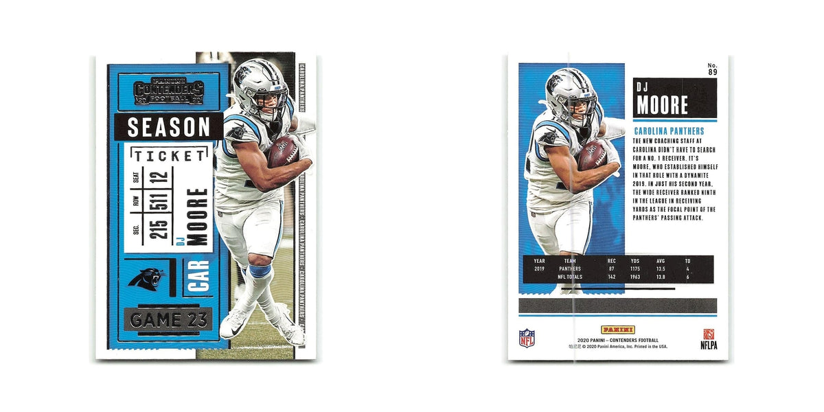 DJ Moore 2020 Panini Contenders #89 Carolina Panthers Football Card NM