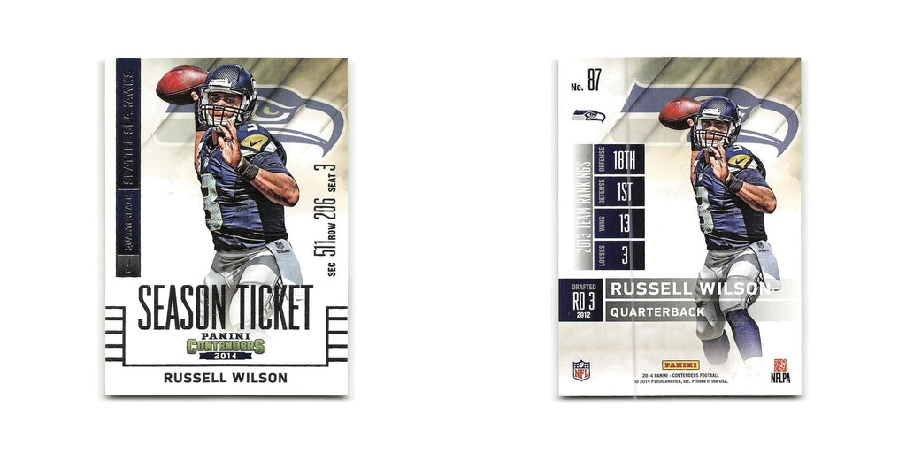 Russell Wilson 2014 Panini Contenders #87 Seattle Seahawks Football Card NM