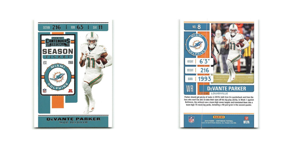 DeVante Parker 2019 Panini Contenders #8 Miami Dolphins Football Card NM