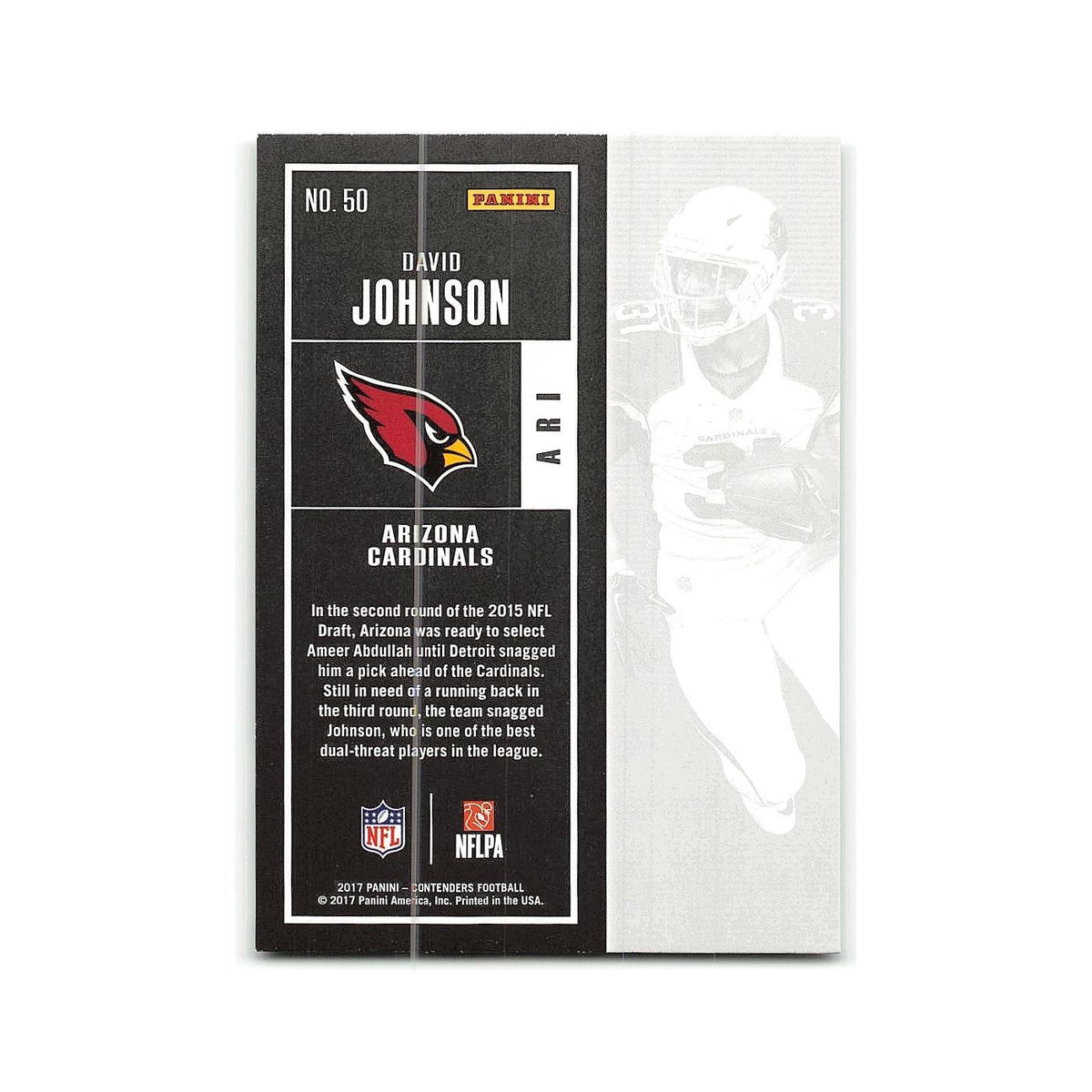 David Johnson 2017 Panini Contenders #50 Arizona Cardinals Football Card NM