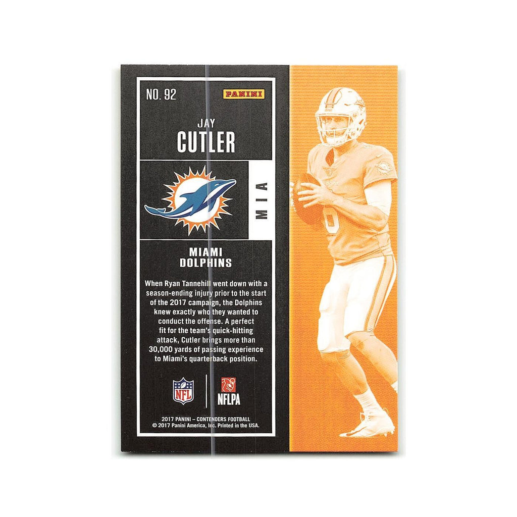 Jay Cutler 2017 Panini Contenders #92 Miami Dolphins Football Card NM