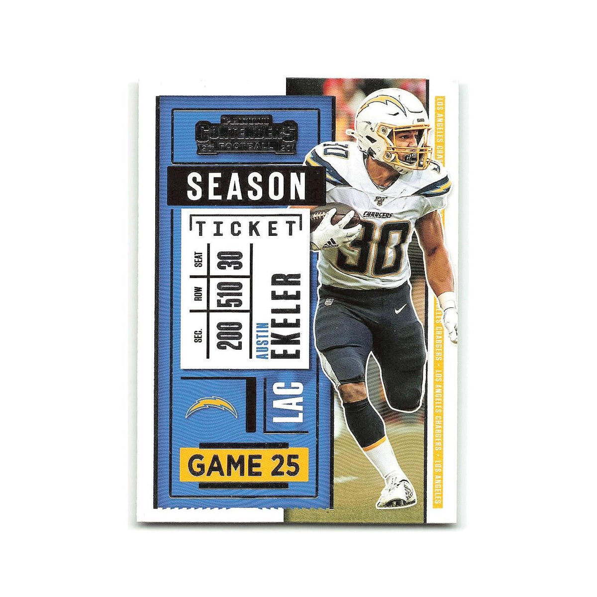 Austin Ekeler 2020 Panini Contenders #57 Los Angeles Chargers Football Card NM