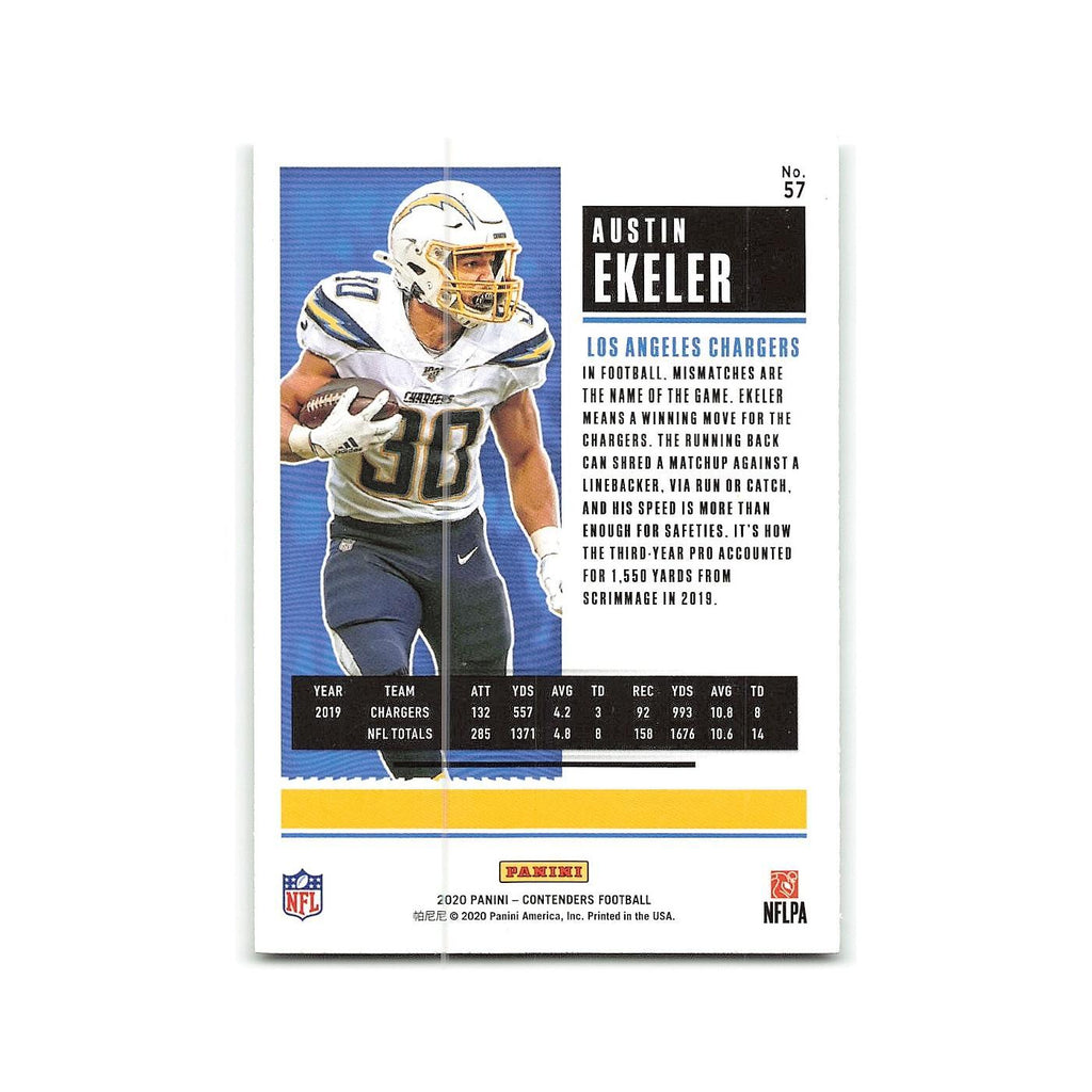 Austin Ekeler 2020 Panini Contenders #57 Los Angeles Chargers Football Card NM