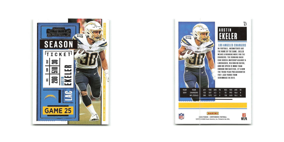 Austin Ekeler 2020 Panini Contenders #57 Los Angeles Chargers Football Card NM