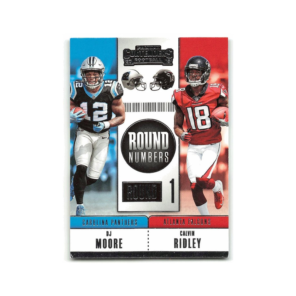Calvin Ridley DJ Moore 2018 Panini Contenders Round Numbers #RNA-MR Falcons NM