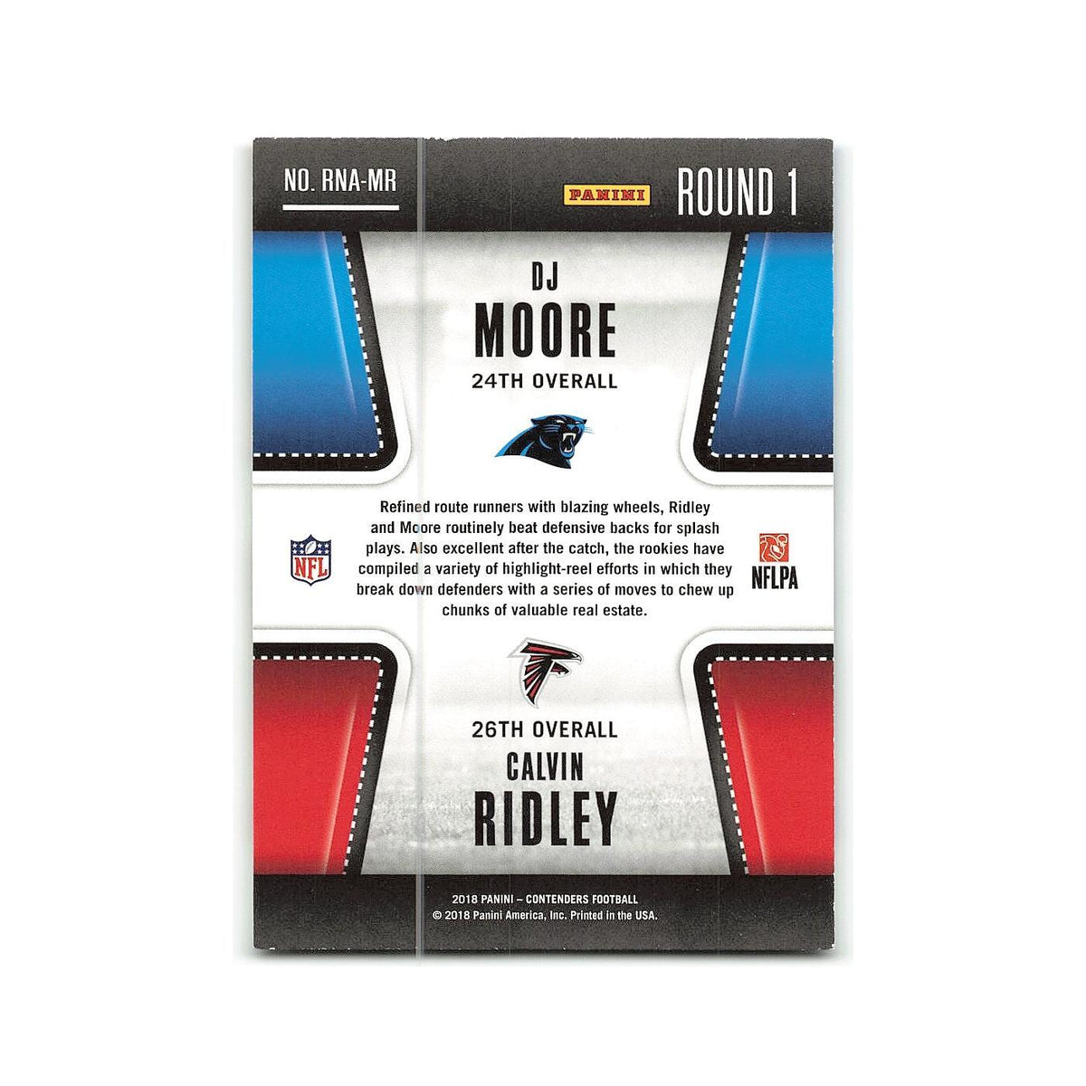 Calvin Ridley DJ Moore 2018 Panini Contenders Round Numbers #RNA-MR Falcons NM