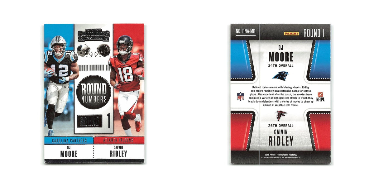 Calvin Ridley DJ Moore 2018 Panini Contenders Round Numbers #RNA-MR Falcons NM