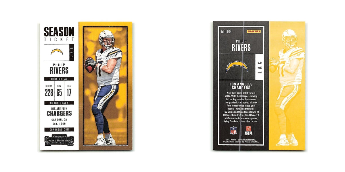 Philip Rivers 2017 Panini Contenders #69 Los Angeles Chargers Football Card NM