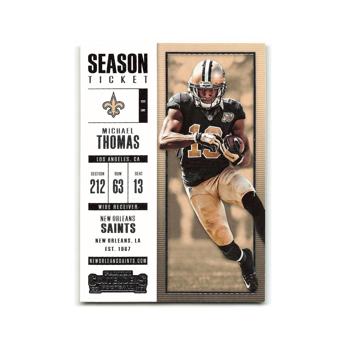 Michael Thomas 2017 Panini Contenders #9 New Orleans Saints Football Card NM