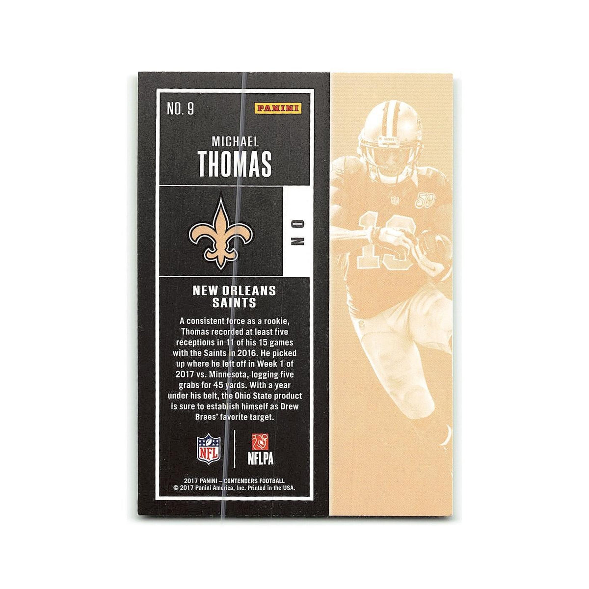 Michael Thomas 2017 Panini Contenders #9 New Orleans Saints Football Card NM