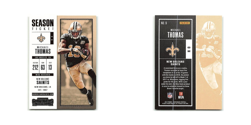 Michael Thomas 2017 Panini Contenders #9 New Orleans Saints Football Card NM