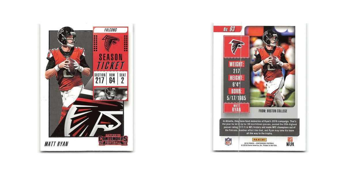 Matt Ryan 2018 Panini Contenders #93 Atlanta Falcons Football Card NM